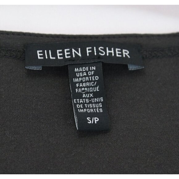 Eileen Fisher Sz S Gray Viscose Jersey V Neck Shift Tunic Dress Stretch Knit - Picture 6 of 8
